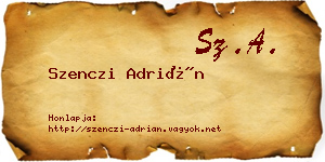 Szenczi Adrián névjegykártya