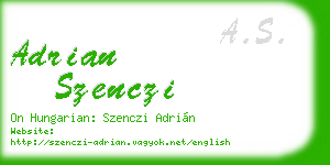 adrian szenczi business card